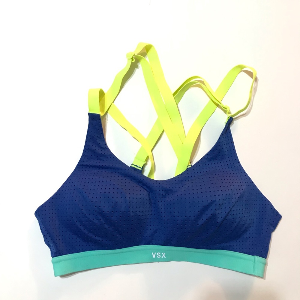 SOLD Victoria’s Secret Sports Bra Strappy blue - Picture 2 of 6